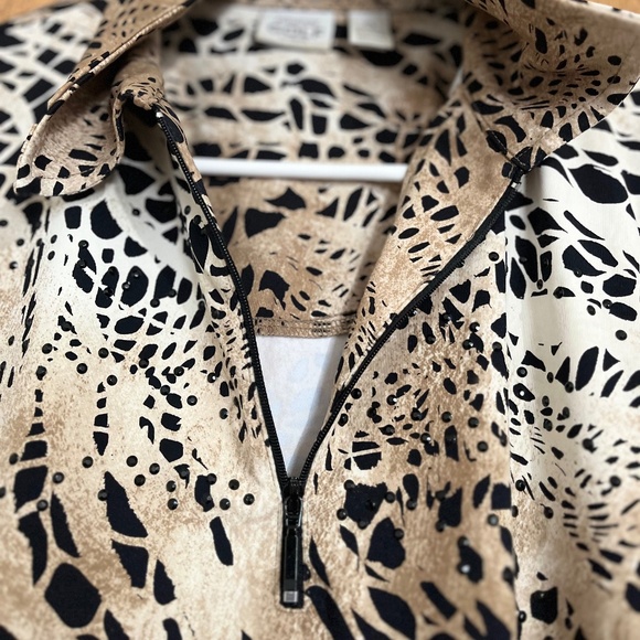 zenergy by Chico’s Women’s Animal Print Golf ATHLEISURE Half Zip Top Sz-S - Picture 4 of 7